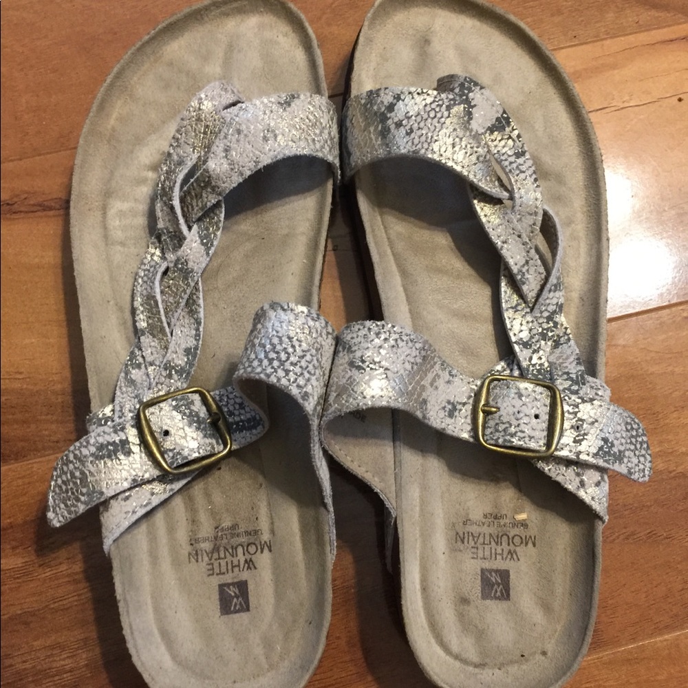 White Mountain Snake Print Sandals